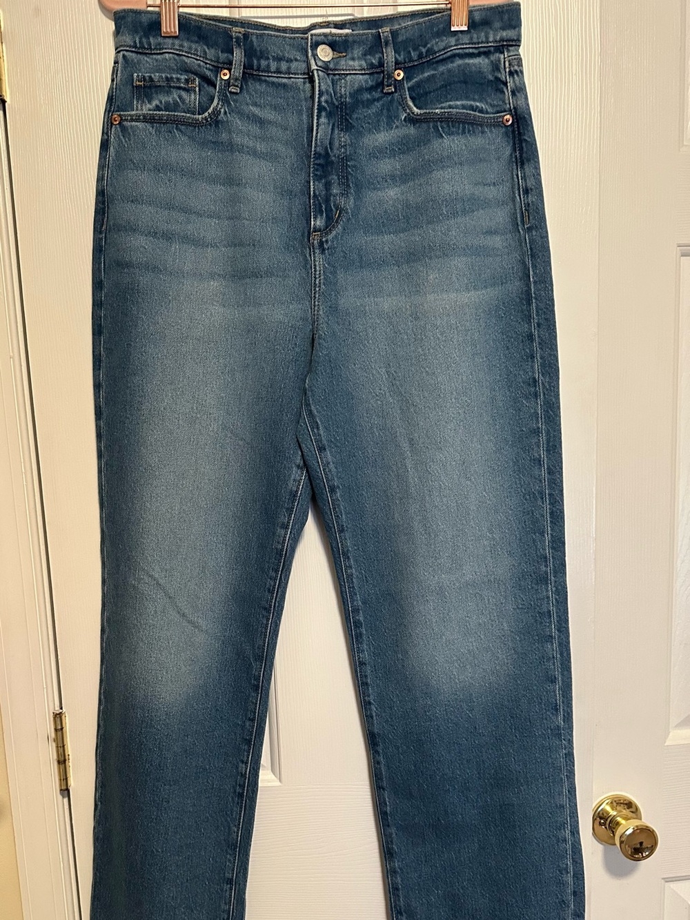 Loft women’s straight jeans distressed blue size 10